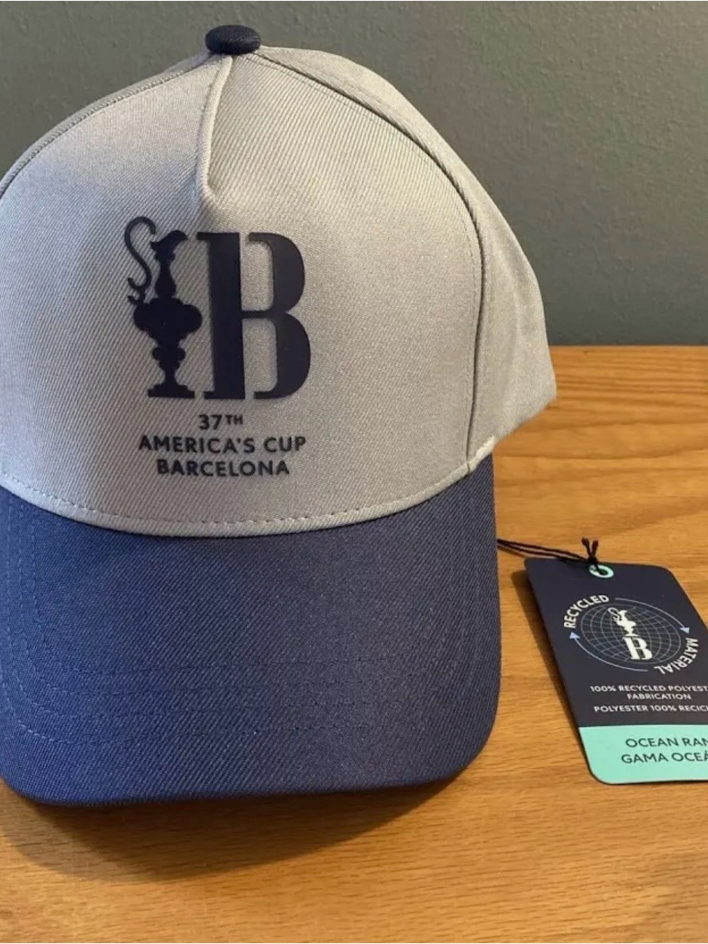 America’s cup men’s 37th Barcelona 2024 Ocean Cap Grey Navy Blue
